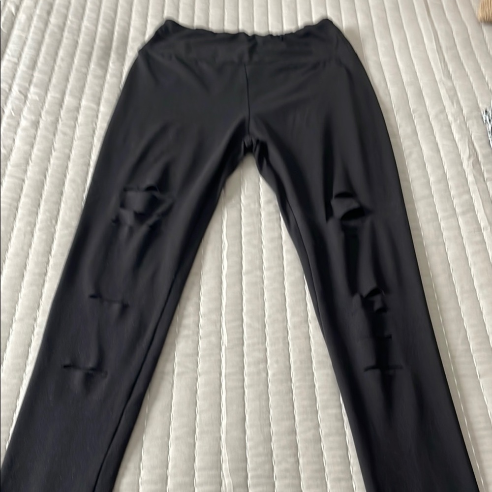Black Ripped Leggings